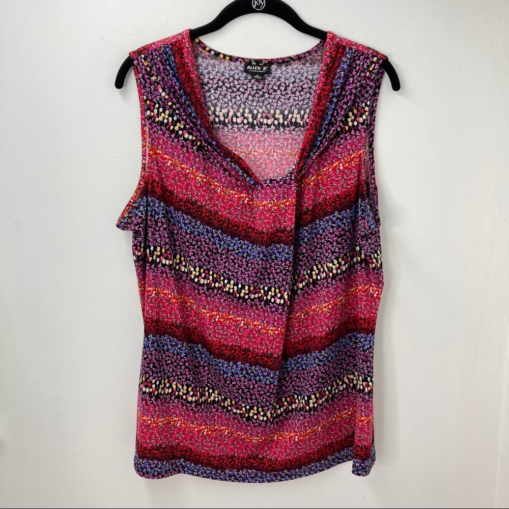 Allen B Colorful Floral Sleeveless Top